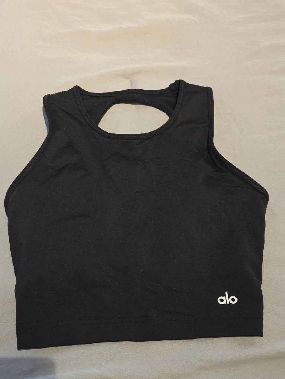 ALO  Black Racerback Crop Sports Bra Tank